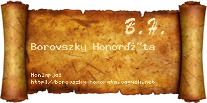 Borovszky Honoráta névjegykártya